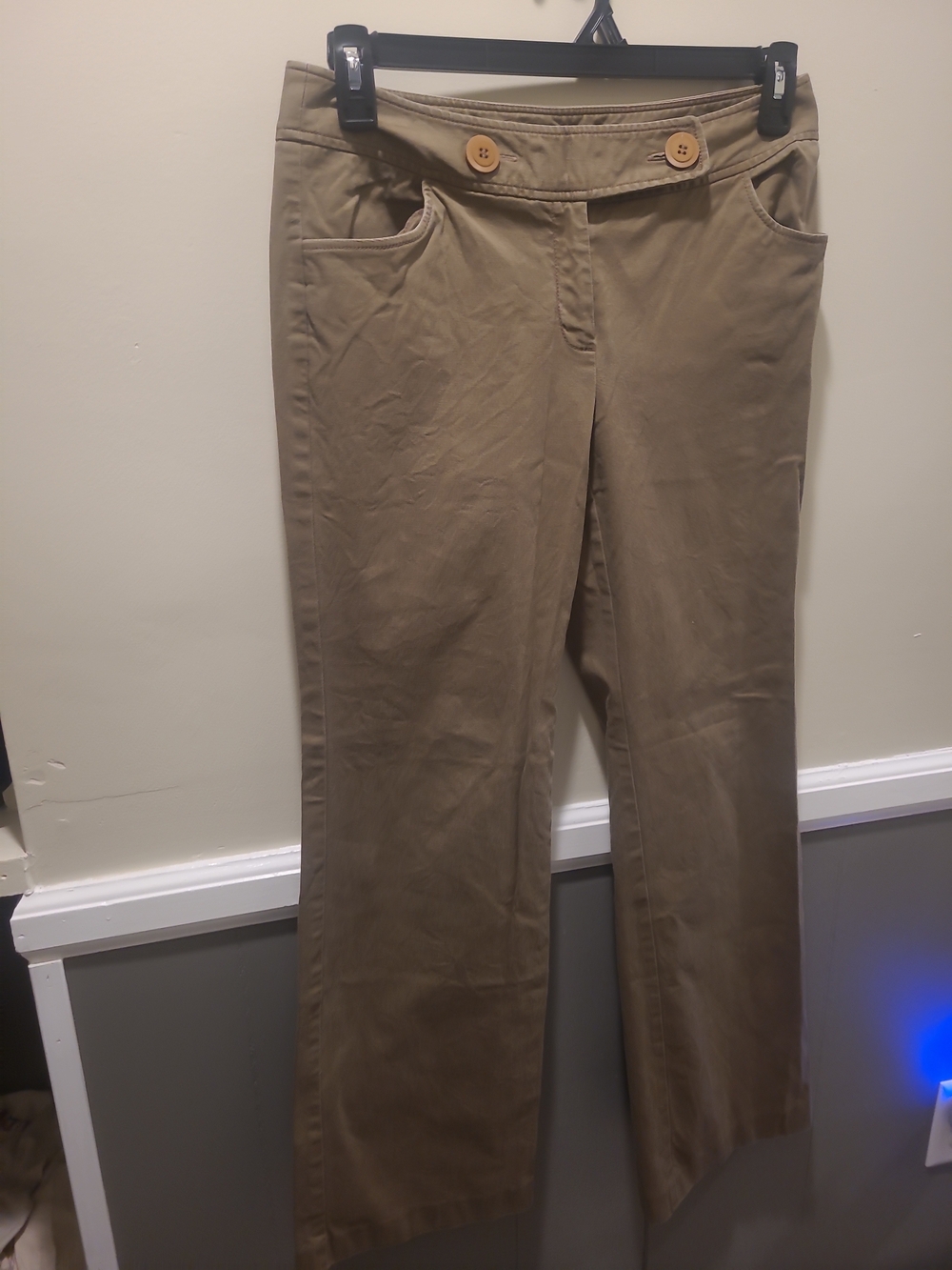 "Work To Weekend" Boot Leg Chino Pants Olive Green Size 8